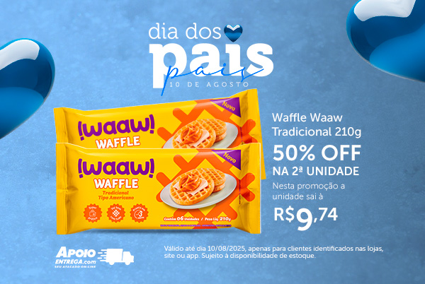 Waffle Waaw Tradicional 210g até 10/08
